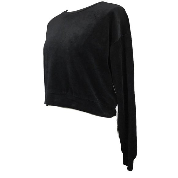 Black Stretch Velvet Sweater/Top. - Picture 3 of 4